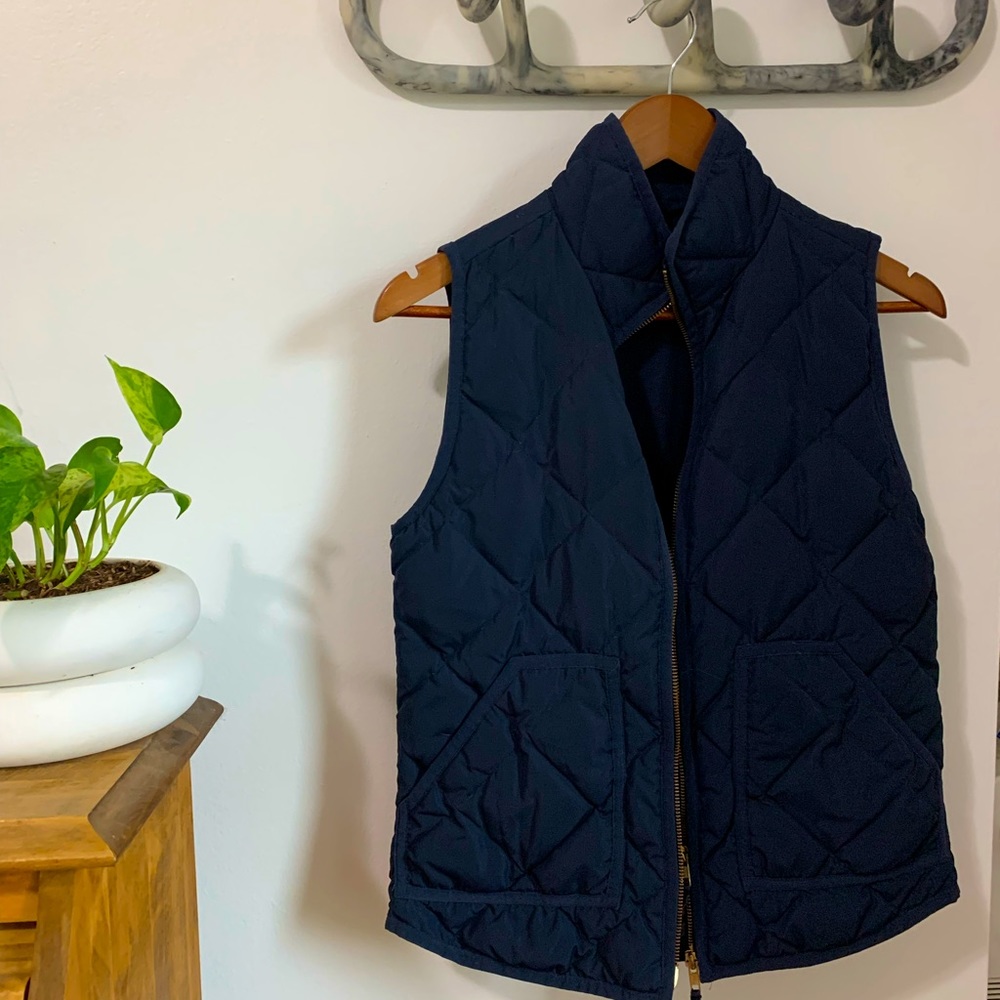 Preppy J. Crew Navy Quilted Vest